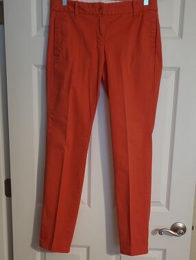 J.Crew Bennet Chino Slim Straight Orange Pants Size 6